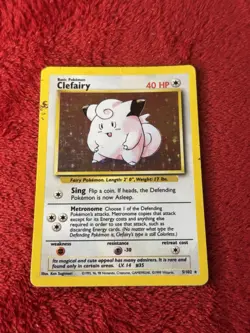 Clefairy 005/102 Base Set Holo Wotc Pokemon Card 1999 Played - Image 1