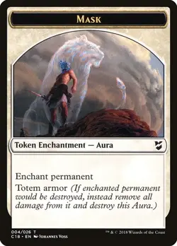 Mask Token 10x - White - Voss Art - C18 Commander 2018 MTG Magic NM - Image 1
