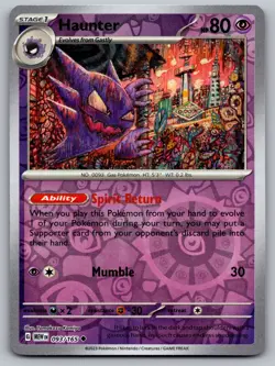 Haunter 093/165 Pokemon Card 151 Mew EN Reverse Holo - Image 1