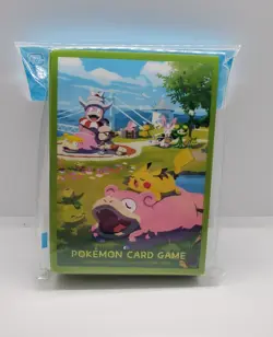 Pokemon Center Kagawa Pikachu & Slowpoke Card Sleeves Deck Shield 64 Count - Image 1