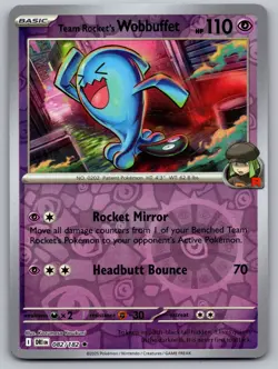 Team Rocket's Wobbuffet 073/182 DESTINED RIVALS DRI POKEMON CARD REVERSE HOLO - Image 1