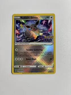 Pokemon Radiant Eevee SWSH230 Pokemon GO Promo Radiant Holo Card - Image 1