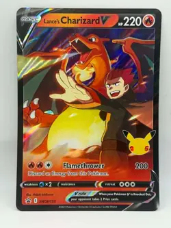 Lance's Charizard V SWSH133 Pokemon Celebrations 25th Anniversary JUMBO CARD - Image 1
