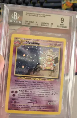 Pokemon TCG Slowking Neo Genesis 14/111 Unlimited Holo Rare HP BGS 9 w/SWIRL 🌀 - Image 2