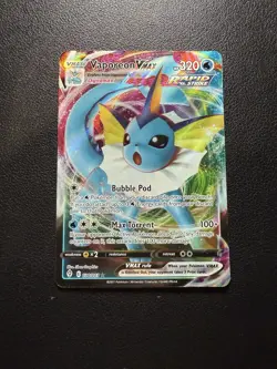 2021 Pokemon SWSH07 #030/203- Vaporeon VMAX - Ultra Rare - Image 1