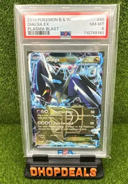 PSA 8 NM 2013 POKEMON BLACK AND WHITE PLASMA BLAST DIALGA EX #65 - Image 1