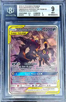 Pokemon Umbreon & Darkrai GX Tag Team Powers Coll. Promo SM241 BGS 9 Mint - Image 1