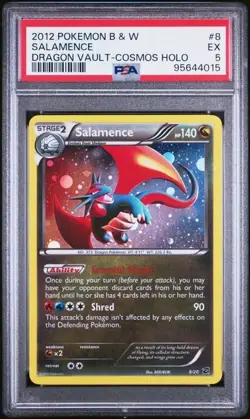 Pokemon - Salamence 8/20 Cosmos Holo - POP 8 - 2012 B&W Dragon Vault - PSA 5 - Image 3