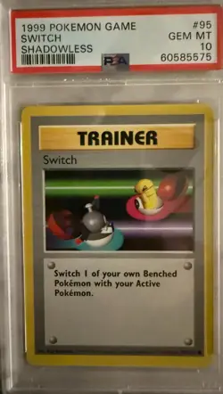 1999 Pokemon Game Switch Shadowless Gem Mint 10 - Image 1