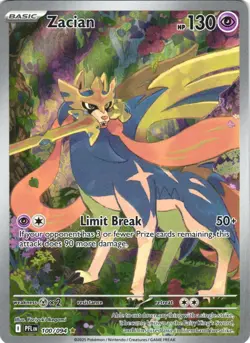 ZACIAN 100/094 ILLUSTRATION RARE PHANTASMAL FLAMES POKEMON NEAR MINT - Image 2