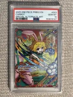 c2025 One Piece PRB02 EN #023 Carrot Special Alternate Art PSA 10 GEM MINT - Image 1
