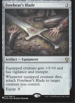 Forebear's Blade 2018 MTG #214 Expansion/Rare Dominaria - Image 1