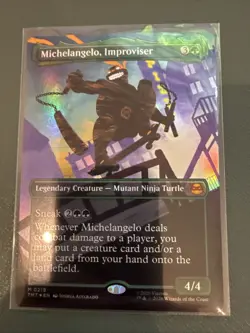 Michelangelo, Improviser (Borderless) M TMNT Foil 219 NM - Image 1