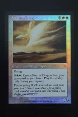 Magic The Gathering MTG ETERNAL DRAGON FOIL Scourge HP Heavily Played - Image 1