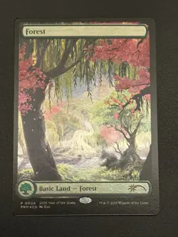 FOIL Forest MTG 2025 Year Of The Snake Promo LP/EX English - Image 1