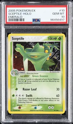 2005 POKEMON EX EMERALD #10 SCEPTILE-HOLO PSA 10 - Image 1