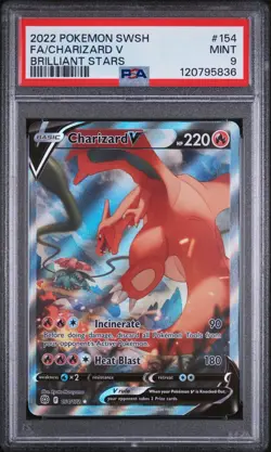 PSA 9 Charizard V 154/172 Brilliant Stars Alternate Art Pokemon Ultra Rare MINT - Image 1