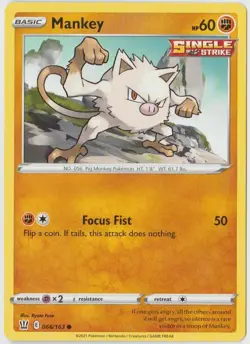 2021 Pokemon Sword and Shield Battle Styles 66/163 Mankey C - Image 1