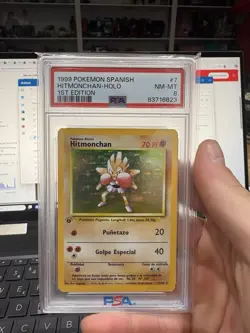 1999 Pokemon Spanish Base Set Holo Hitmonchan First Edition PSA 8 - Image 1