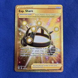 Exp. Share 180/163 Pokemon Battle Styles Secret Rare Gold Holo NM - Image 1