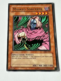 Yugioh Masked Sorcerer MRD-E019 Rare Good Condition - Image 1