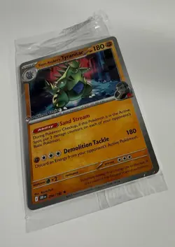 Team Rocket's Tyranitar 096/182 Sealed | Destined Rivals | Pokemon Center Stamp - Image 2