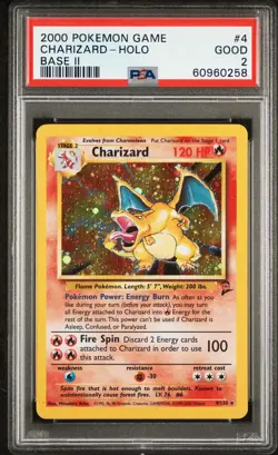 2000 POKEMON GAME BASE II #4 CHARIZARD-HOLO PSA 2 - Image 1