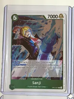 Sanji OP13-027 Carrying On His Will 4 Foil Card Play Set Lot One Piece - Image 2
