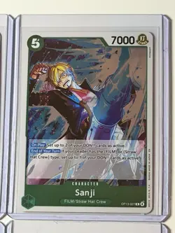 Sanji OP13-027 Carrying On His Will 4 Foil Card Play Set Lot One Piece - Image 3