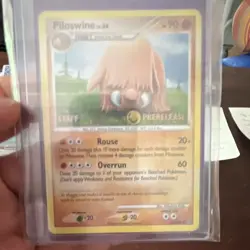 Nintendo Pokemon TCG Piloswine Prerelease Promo Staff Stamped Card, English - Image 1