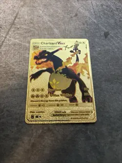 Pokemon Gold Foil Charizard VMAX Card 43 HP, 330 Fan Art - Image 1