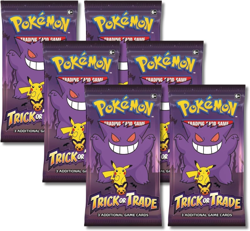 Pokemon 2023 Trick or Trade Gengar & Pikachu | 6 Mini Booster Packs Purple - Image 1