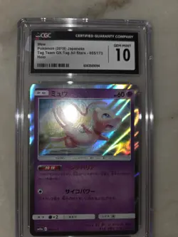 CGC 10 Gem Mint Mew 055/173 Tag Team GX Tag All Stars Holo Japanese Pokemon Card - Image 1