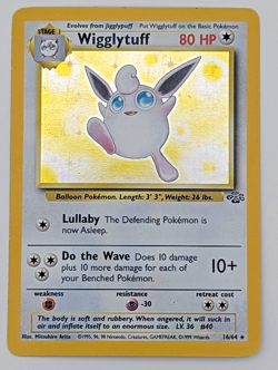 Wigglytuff Holo 16/64 Jungle Set Unlimited Vintage Pokemon Card 1999 WOTC LP - Image 1