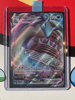 Pokemon TCG Lapras VMAX Holo Ultra Rare Card Sword & Shield Base Set 050/202 - Image 1