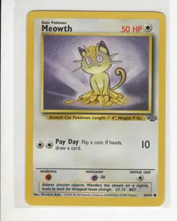 MEOWTH JUNGLE SET POKEMON CARD 56/64 LP - Image 1