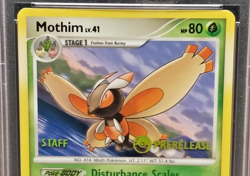 Pokemon Mothim 42/100 Majestic Dawn Prerelease STAFF Promo card PSA 9 - Image 2