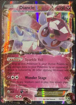 Diancie EX 72/124 Fates Collide Holo - Pokemon Card - Image 1