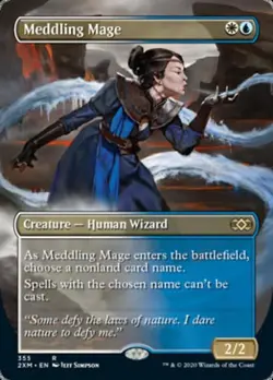 Meddling Mage (Borderless) - Light Play MTG Double Masters - Image 1