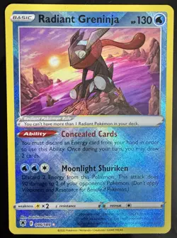Pokemon Radiant Greninja 046/189 Astral Radiance Shiny Holo Card Mint - Image 1