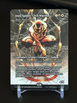 MTG Marvel's Spider-Man Iron Spider, Civil Warrior Eternal 39 Borderless Mythic - Image 1