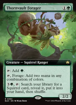 Thornvault Forager (Extended Art) 364 R Foil BLB Japanese MTG NM - Image 1
