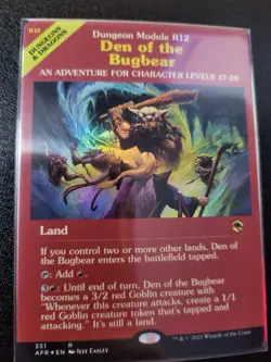Den of the Bugbear NM FOIL SHOWCASE Adventures in the Forgotten Realms MTG - Image 1