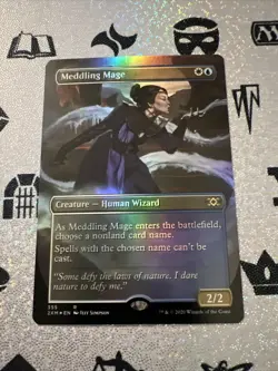 MTG Meddling Mage FOIL Double Masters Extended Art Borderless Box Topper - Image 1