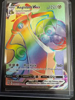 Aegislash VMAX Rainbow (Secret) 190/185 Pokemon Swsh04: Vivid Voltage Holo Card - Image 2
