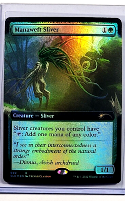 2022 MTG Magic the Gathering Secret Lair Drop Extended Art Foil Manaweft Sliver - Image 1