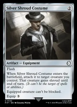 MTG Magic the Gathering Silver Shroud Costume (142/1189) Fallout NM - Image 1