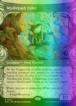 MTG Magic the Gathering Mistbreath Elder (323/427) Bloomburrow LP FOIL - Image 1