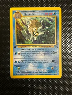 Omastar 1st Edition 40/62 Fossil Pokemon TCG Card 1999 WOTC English - Image 1