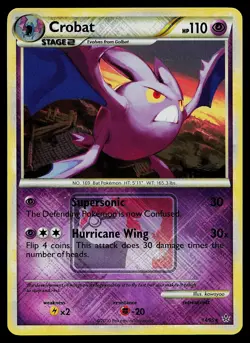 Pokemon Card - Crobat (League Promo) Crosshatch 14/95 Holo Reverse Holo Promo - Image 1